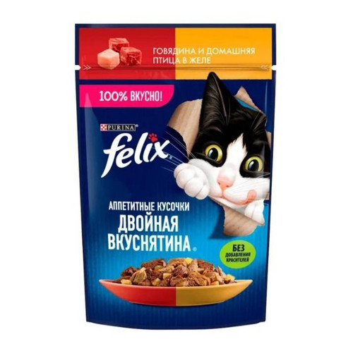 پوچ گربه فلیکس(Felix) اصل محصول کشور روسیه (روسی نویس) در 19 طعم